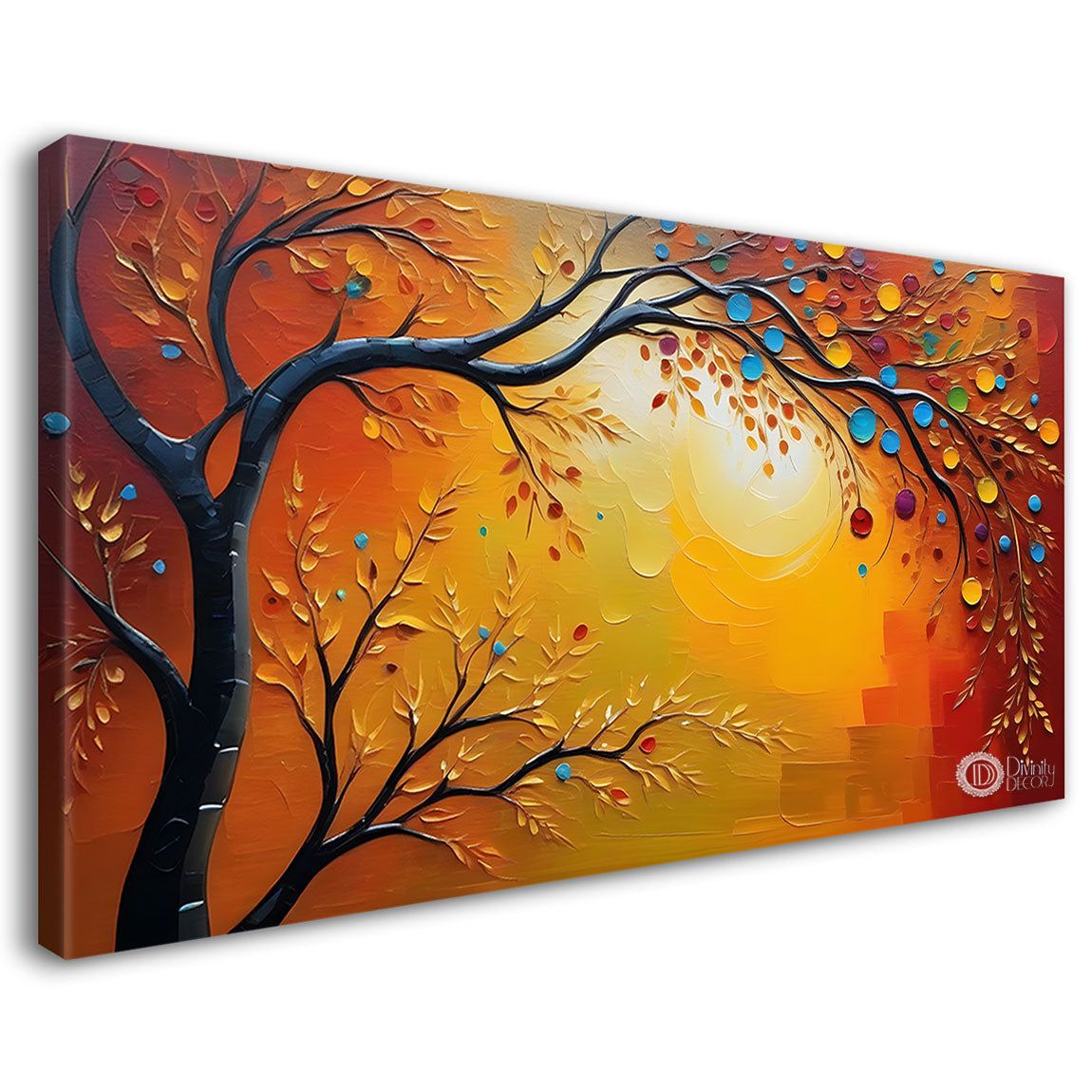Tree in textured modern art Canvas Painting - Design - Modern-L-371