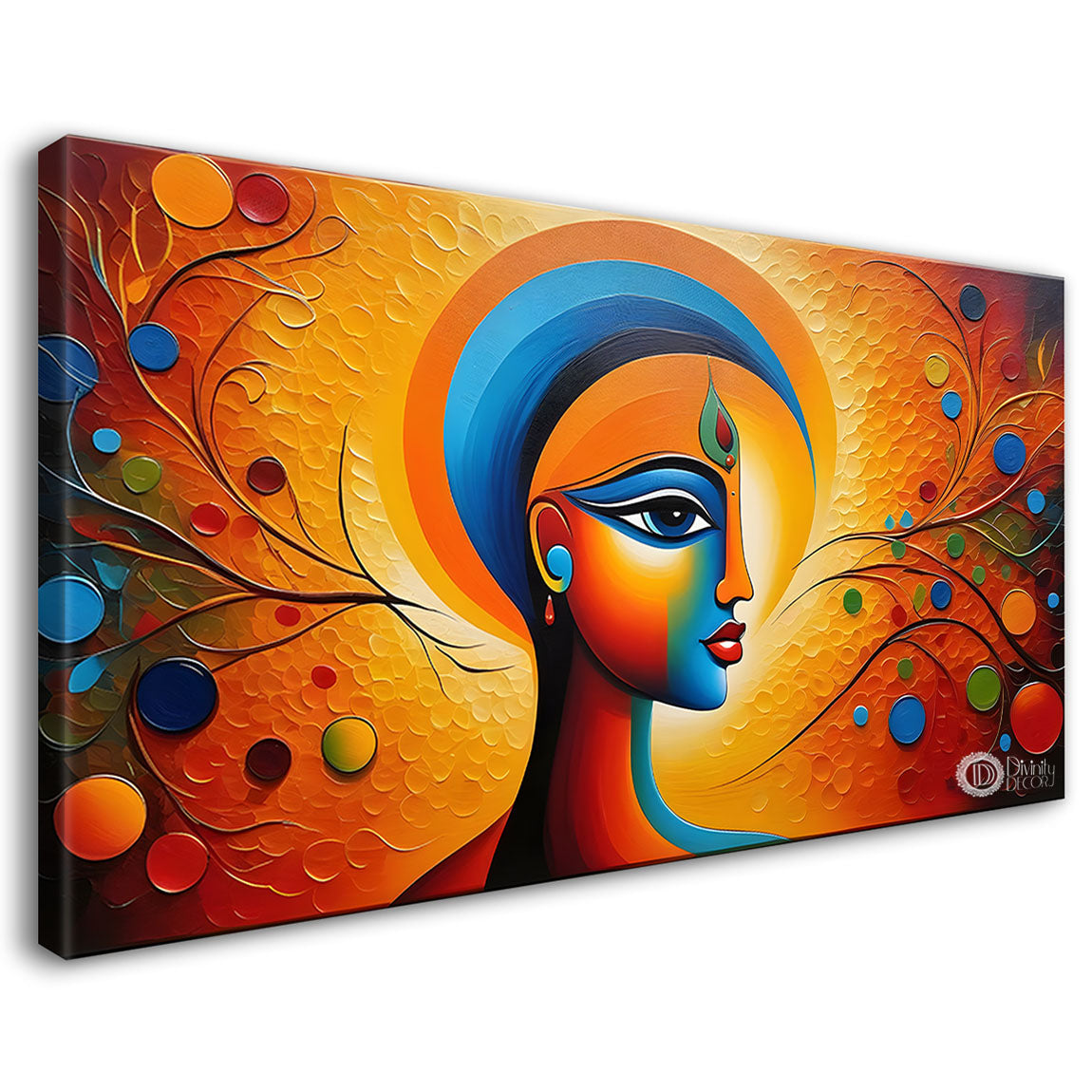 Beautiful woman with colorful background modern art Canvas Painting - Design - Modern-L-372