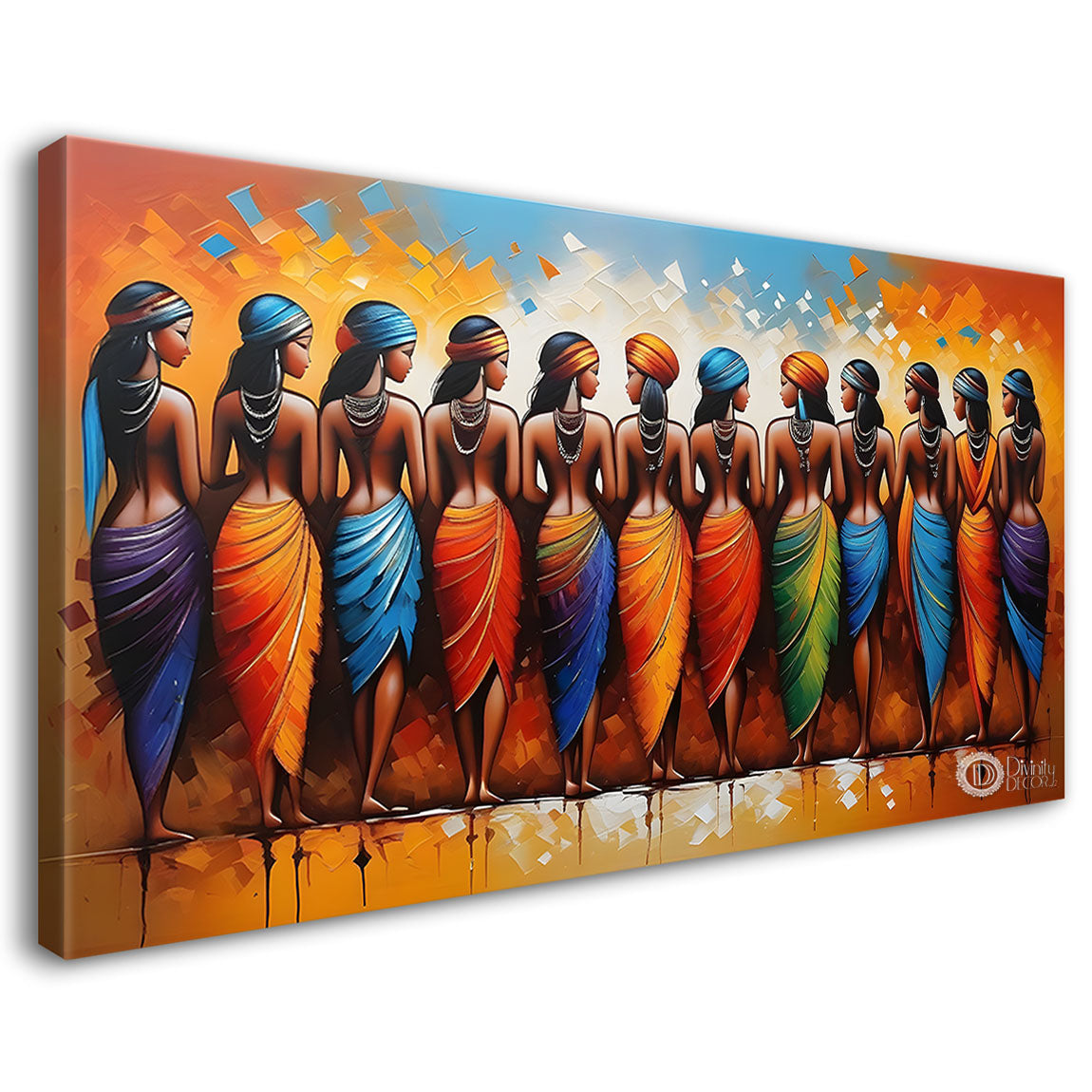Tribal Textured art Canvas Painting - Design - Modern-L-373