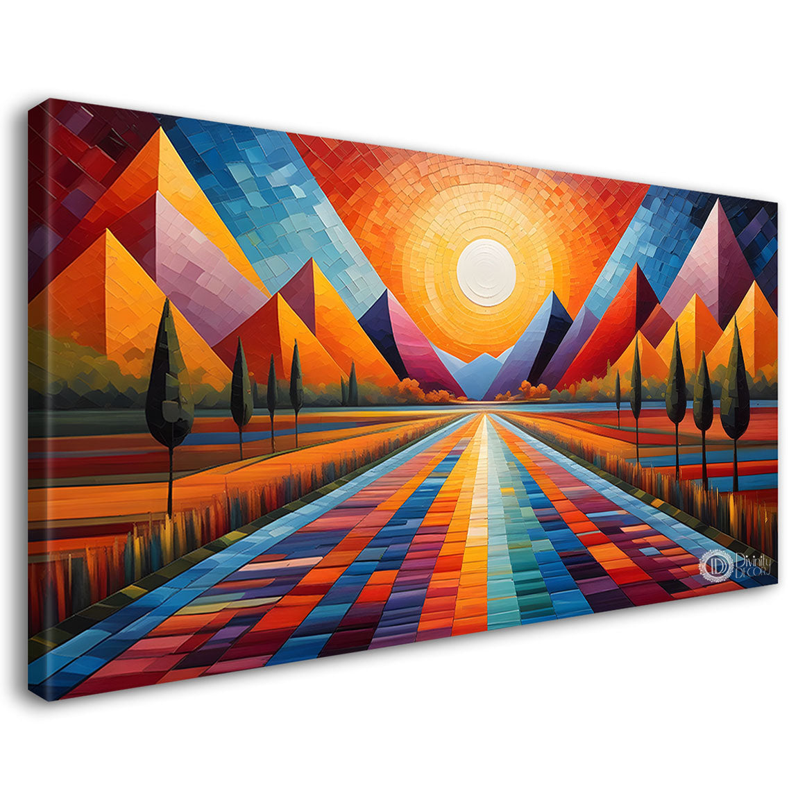 Mountains in texture modern art Canvas Painting - Design - Modern-L-375
