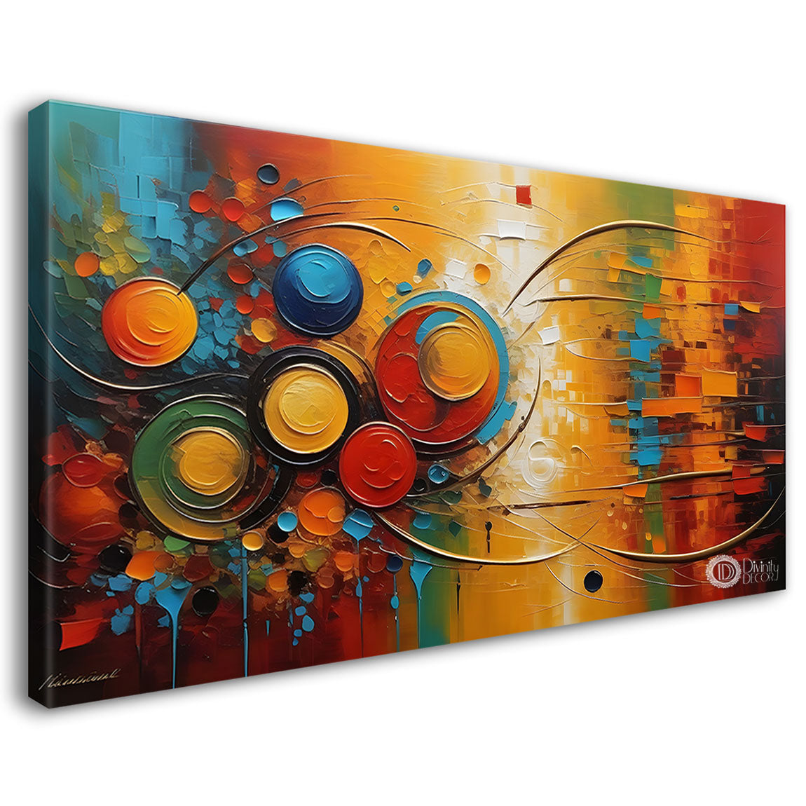 Colorful Textured Modern art Canvas Painting - Design - Modern-L-378