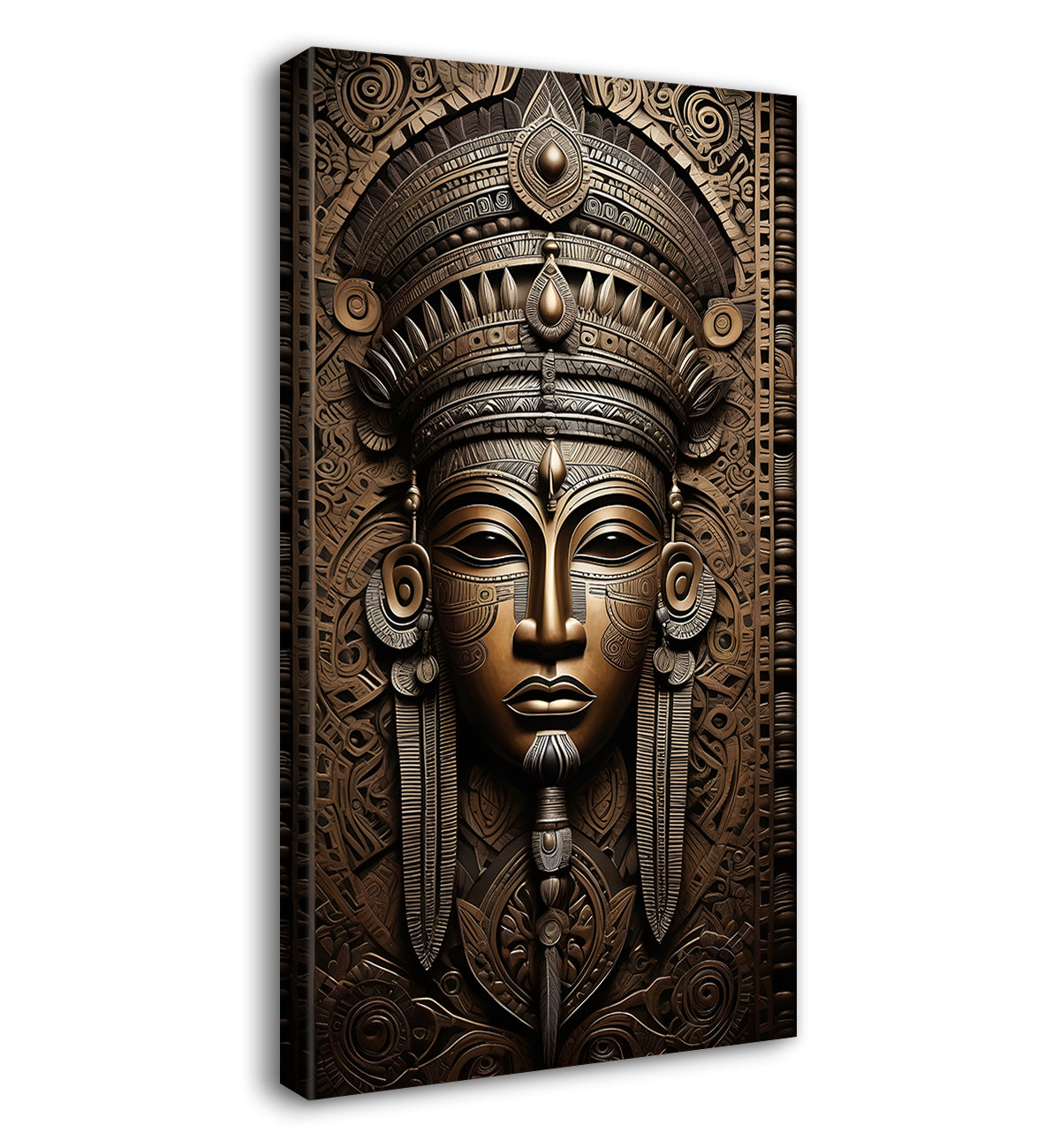 Egyptian face with dark golden modern art painting Canvas Painting - Design - Modern-V-37