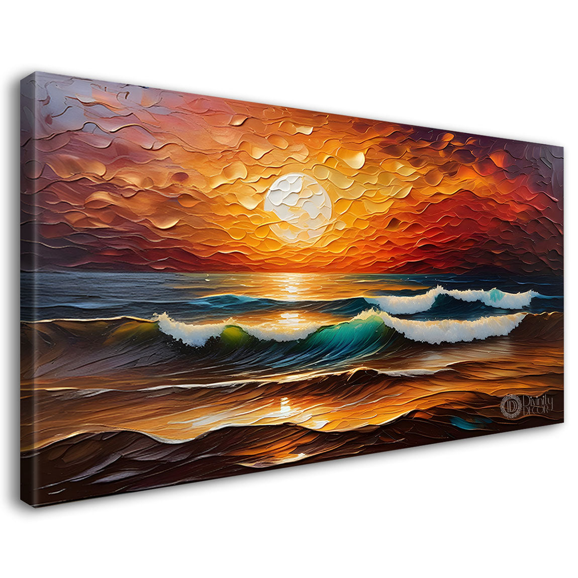 Sunrise view textured painting Canvas Painting - Nature Art -383