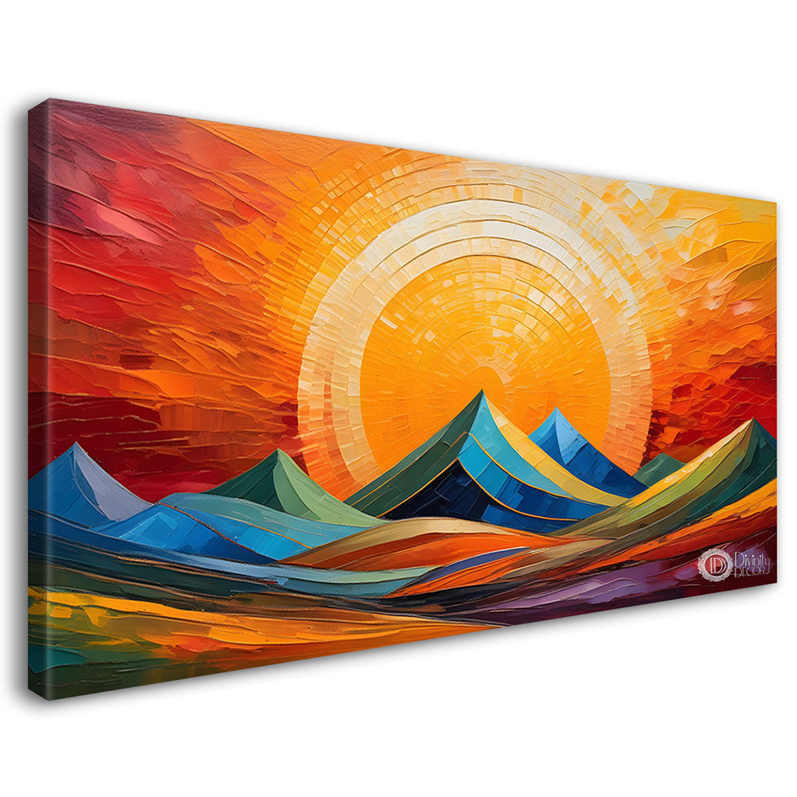 Sunset view textured modern art Canvas Painting - Design - Modern-L-383
