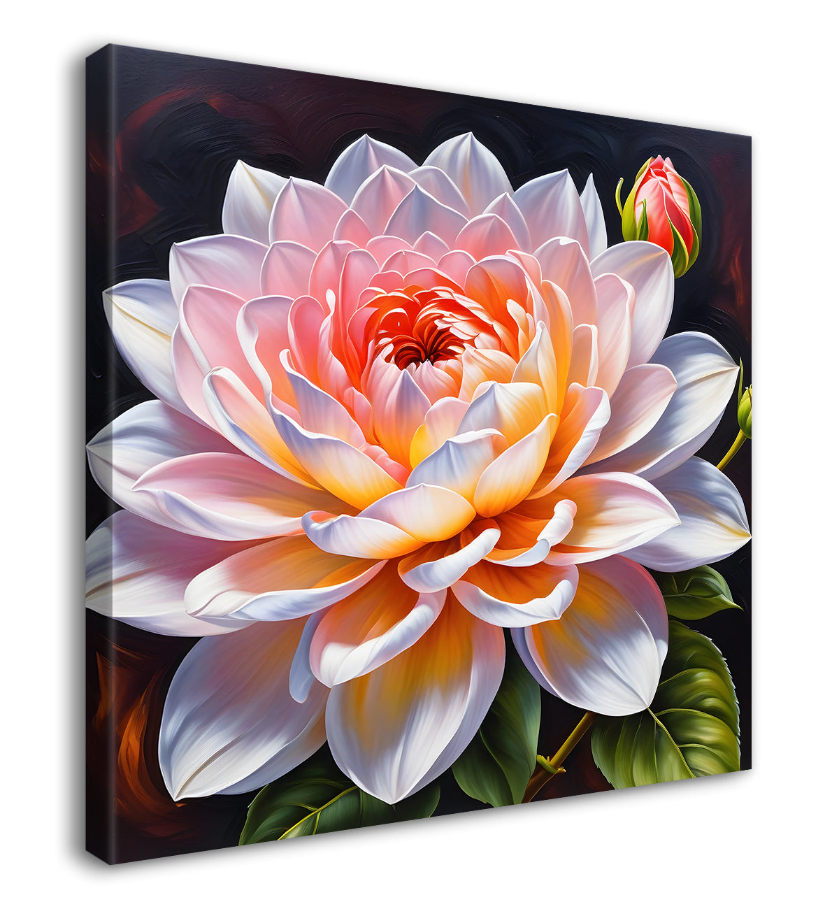 Light pink flowers in textured painting  Flower-S-385