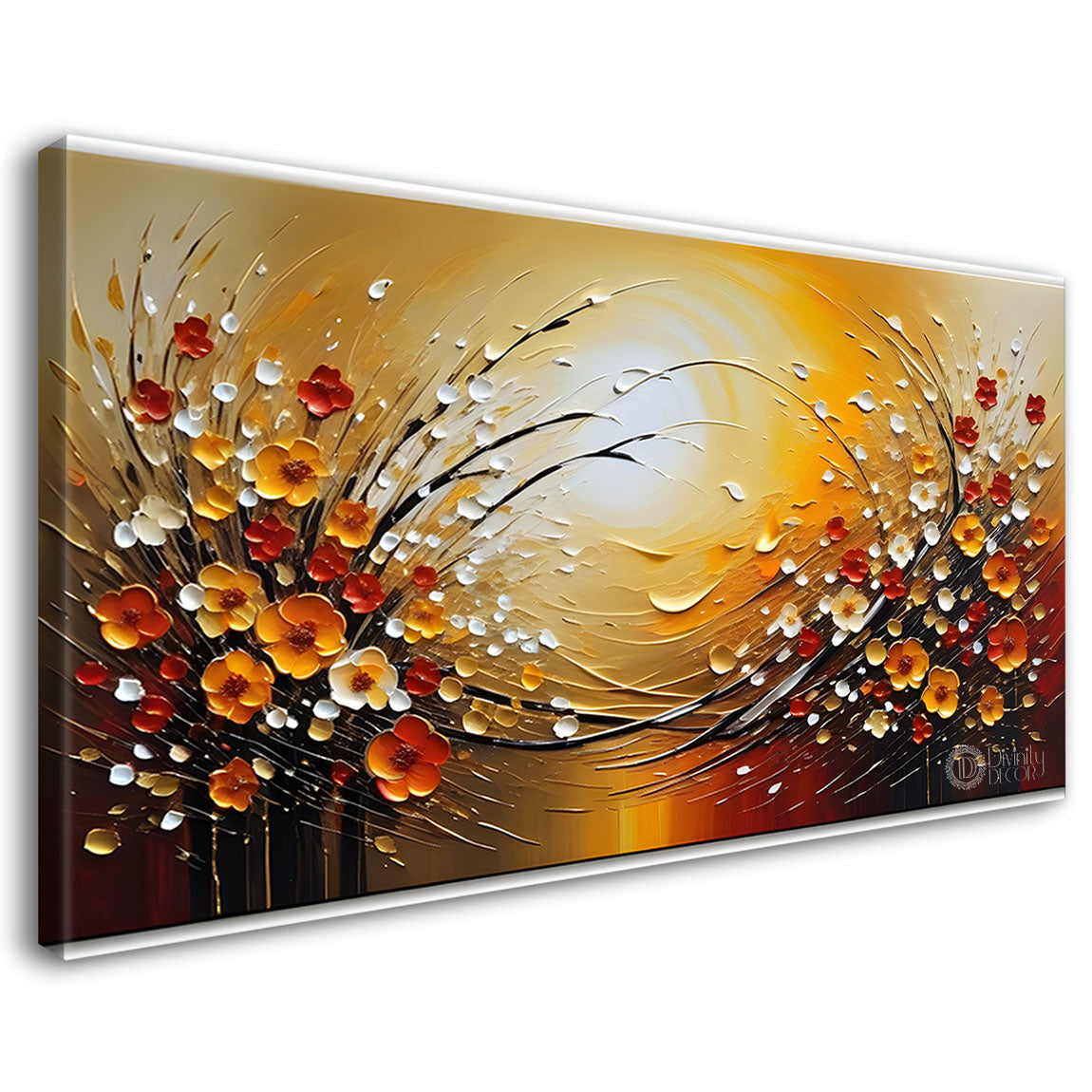 Trees with sun textured painting Canvas Painting - Nature Art -387