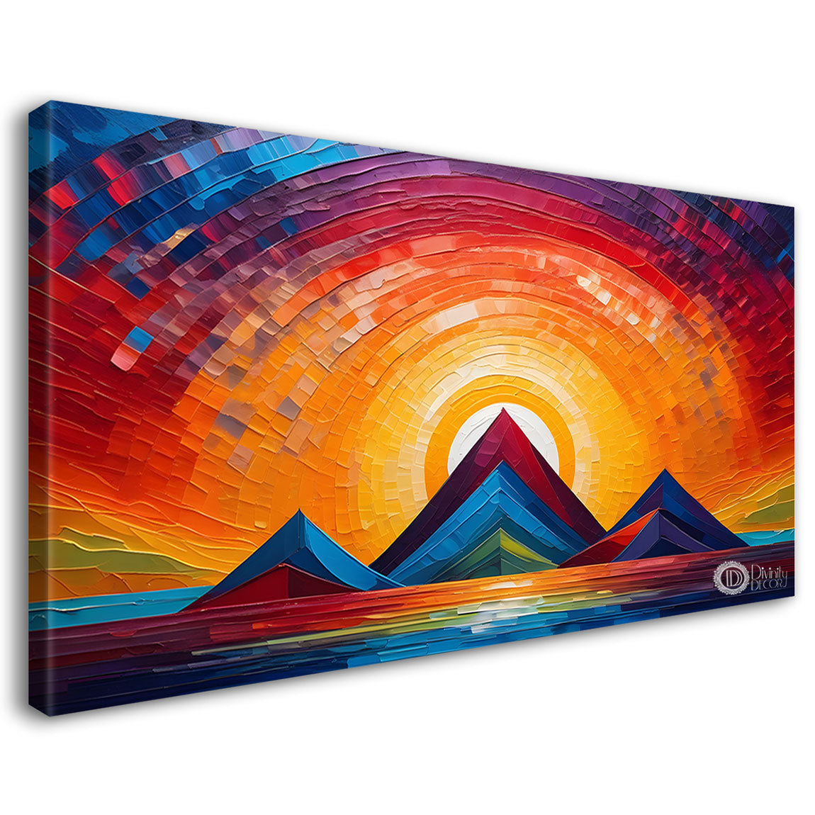 Sunset view textured modern art Canvas Painting - Design - Modern-L-387