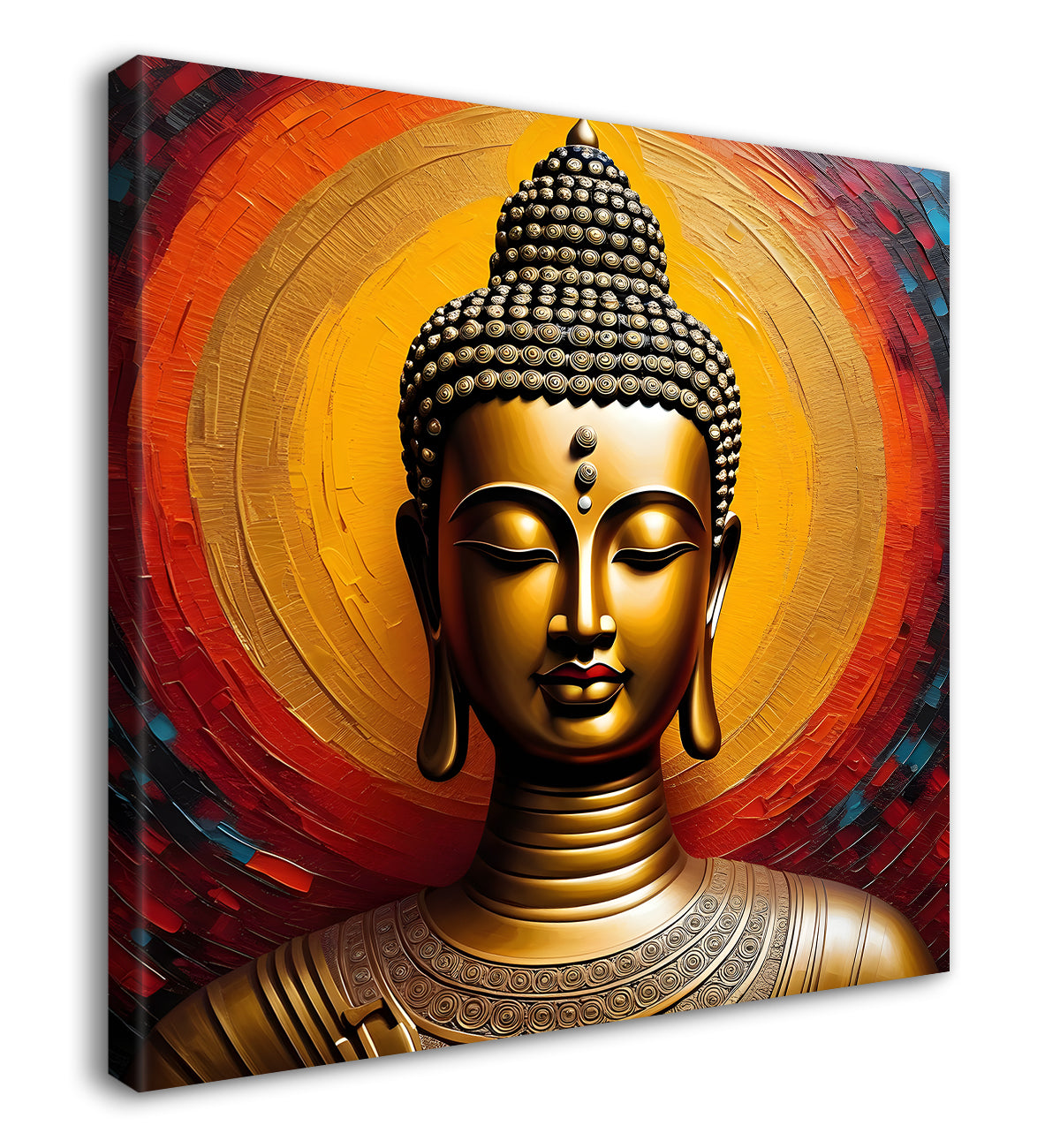 Golden Buddha Painting with textured color 24x24 inch Buddha-S-38