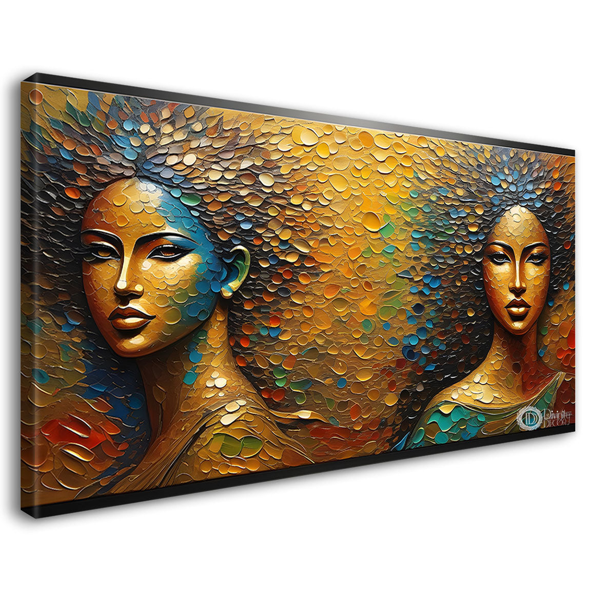Two women Face painting Canvas Painting - Design - Modern-L-38