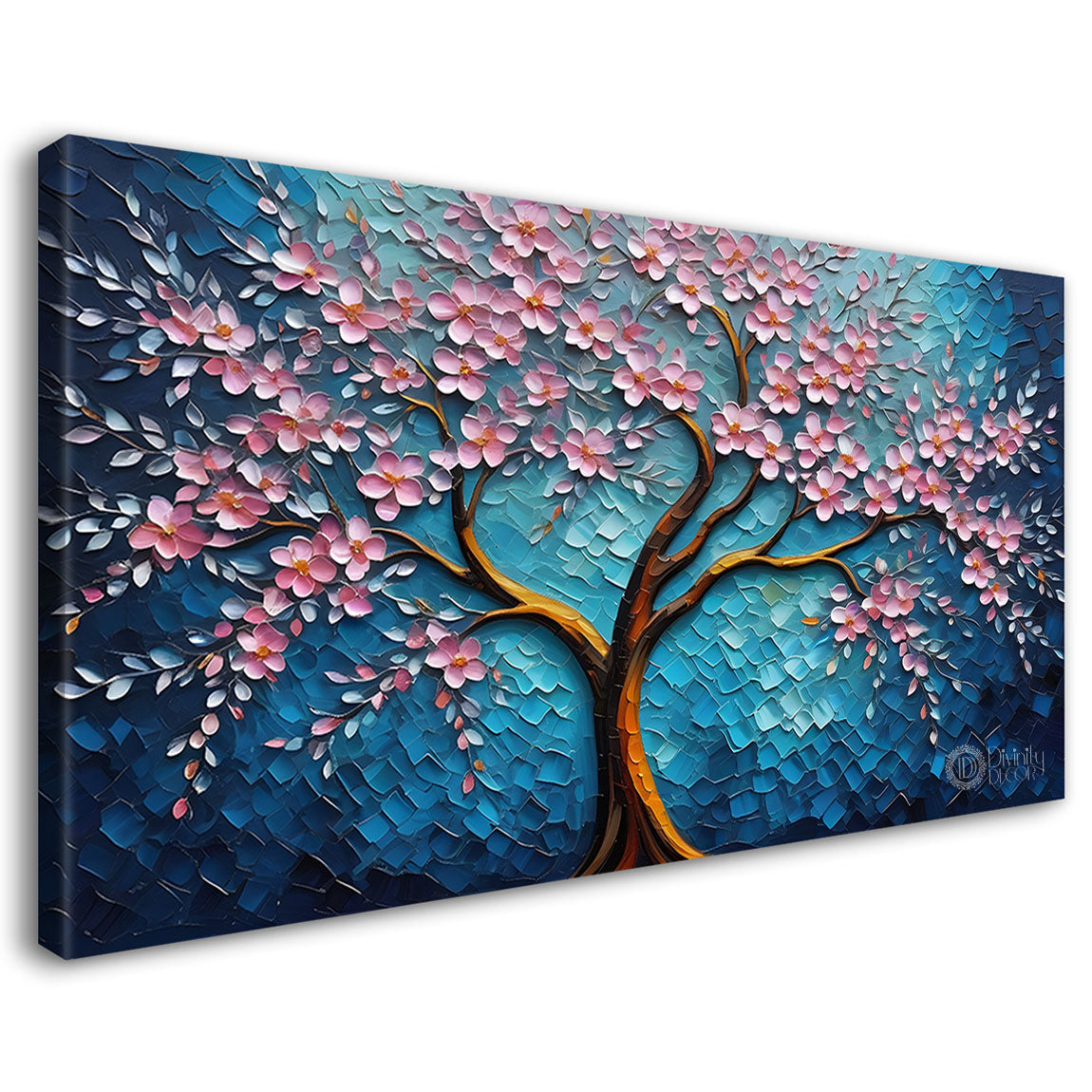 Spring tree in textured modern art Canvas Painting - Design - Tree-38