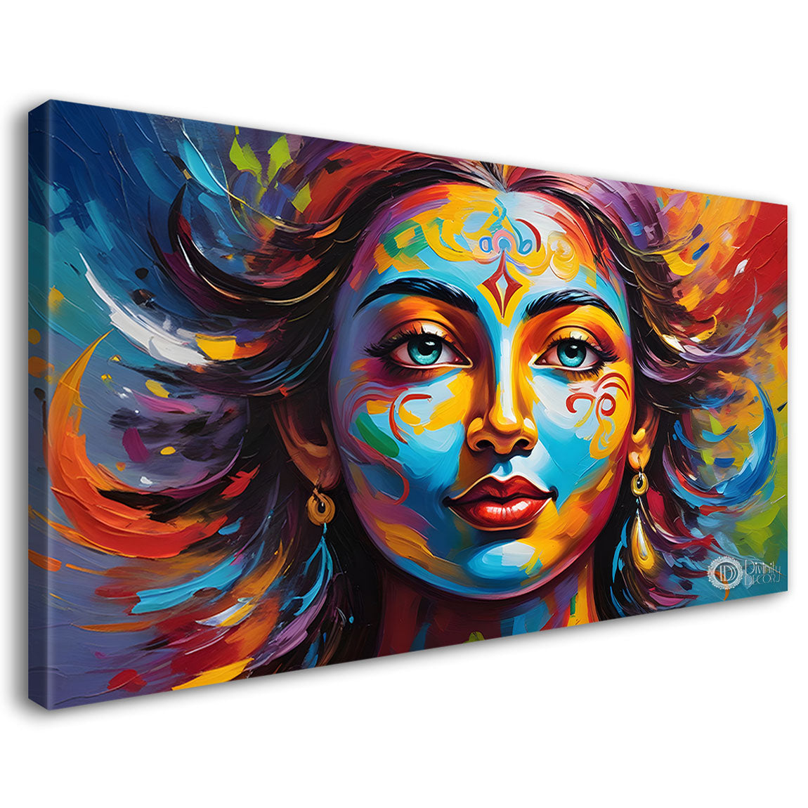 Beauty in brown lady textured modern art Canvas Painting - Design - Modern-L-390