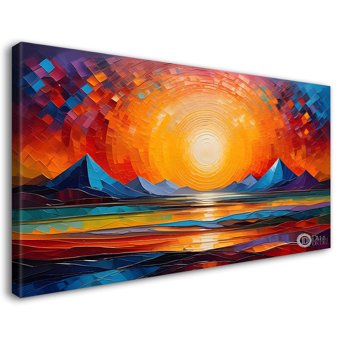Sunset view textured modern art Canvas Painting - Design - Modern-L-392