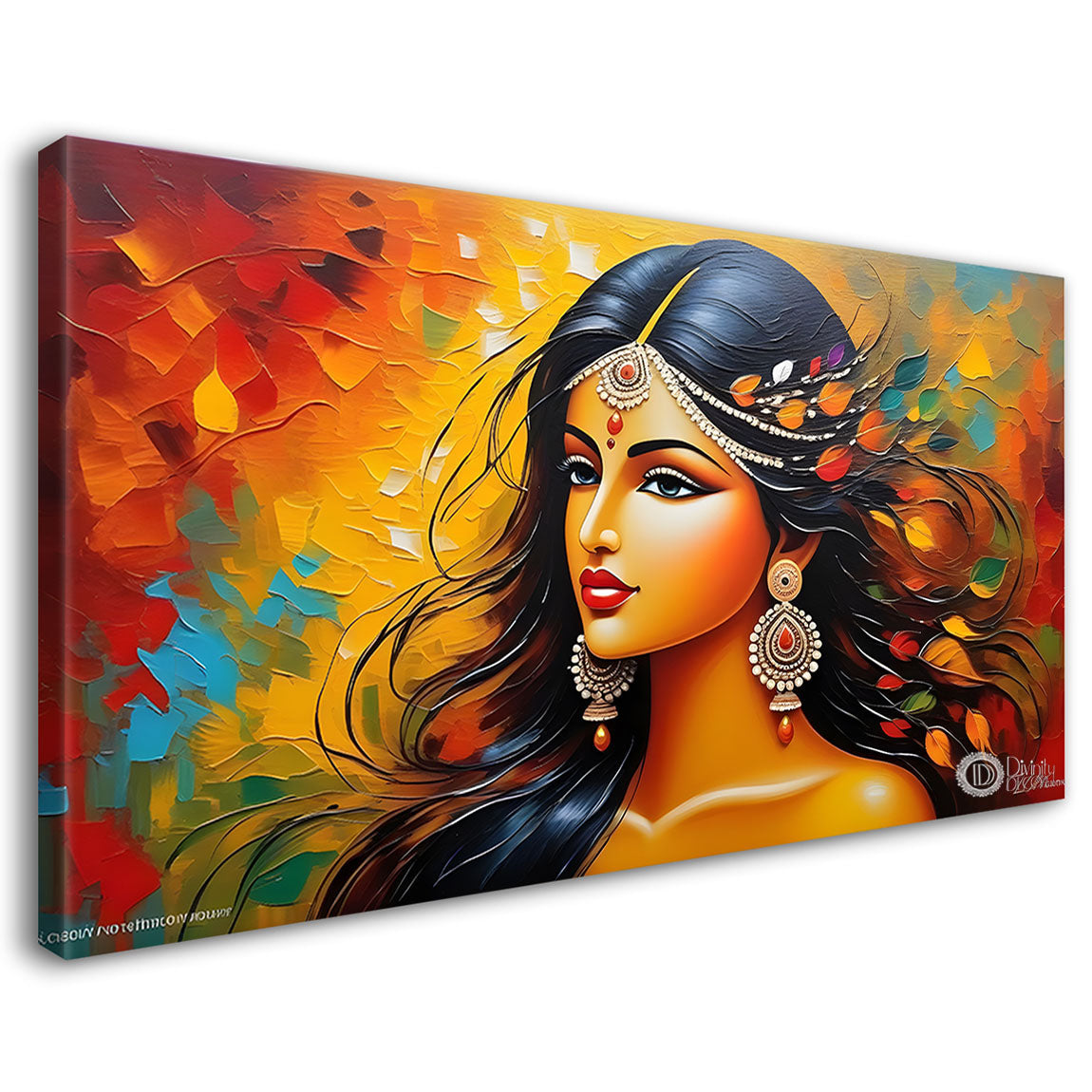 Beauty in brown lady textured modern art Canvas Painting - Design - Modern-L-394