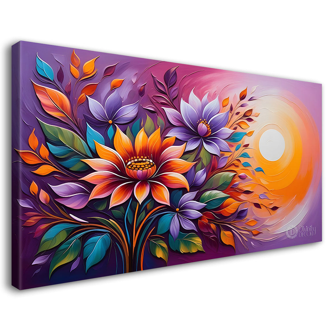 Flowers and sun painting Canvas Painting - Nature Art -398