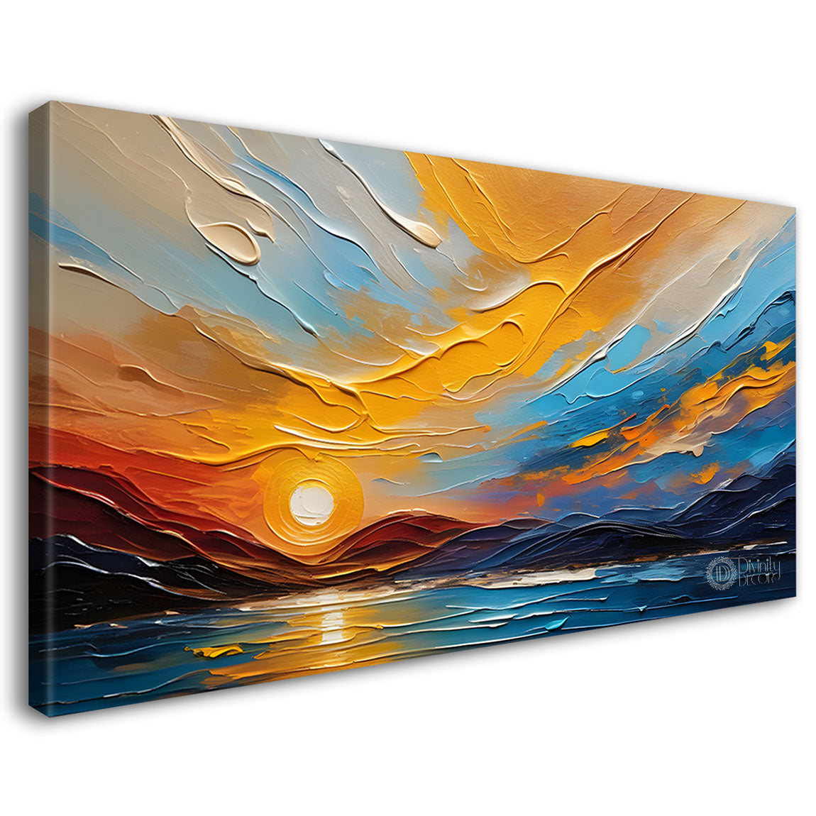 Mountains and sunset painting Canvas Painting - Nature Art -399