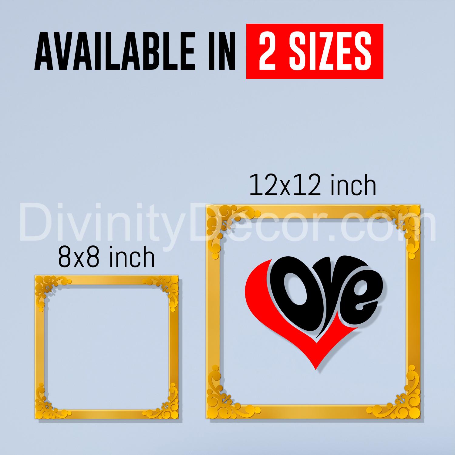 Love Golden Plaque for Gifting, Wall Decor Clear UV print with Golden Border-39