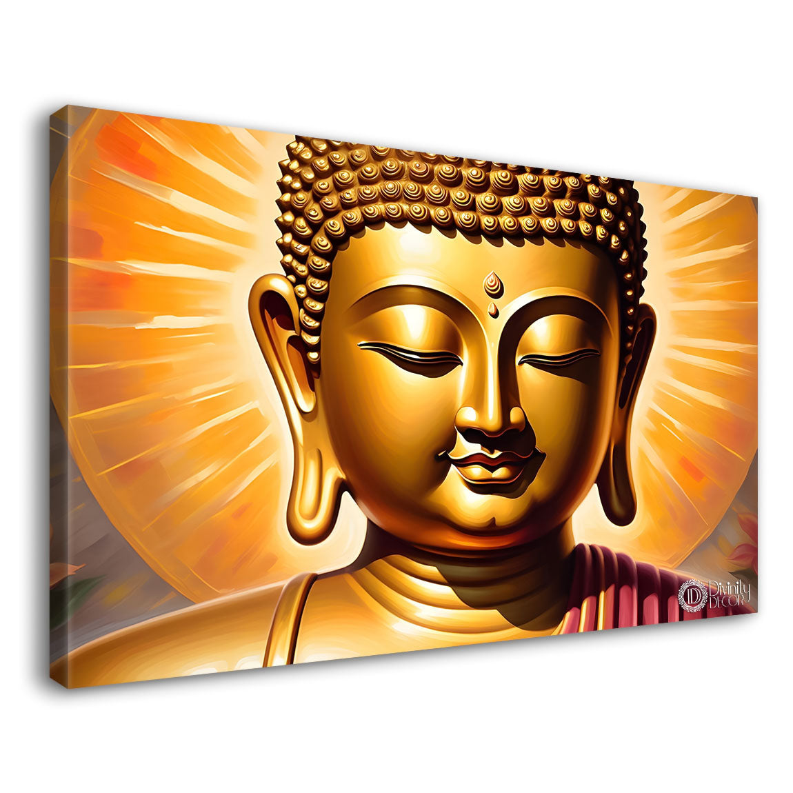 Golden buddha with yellow chakra painting Canvas Wall Painting - Buddha-39