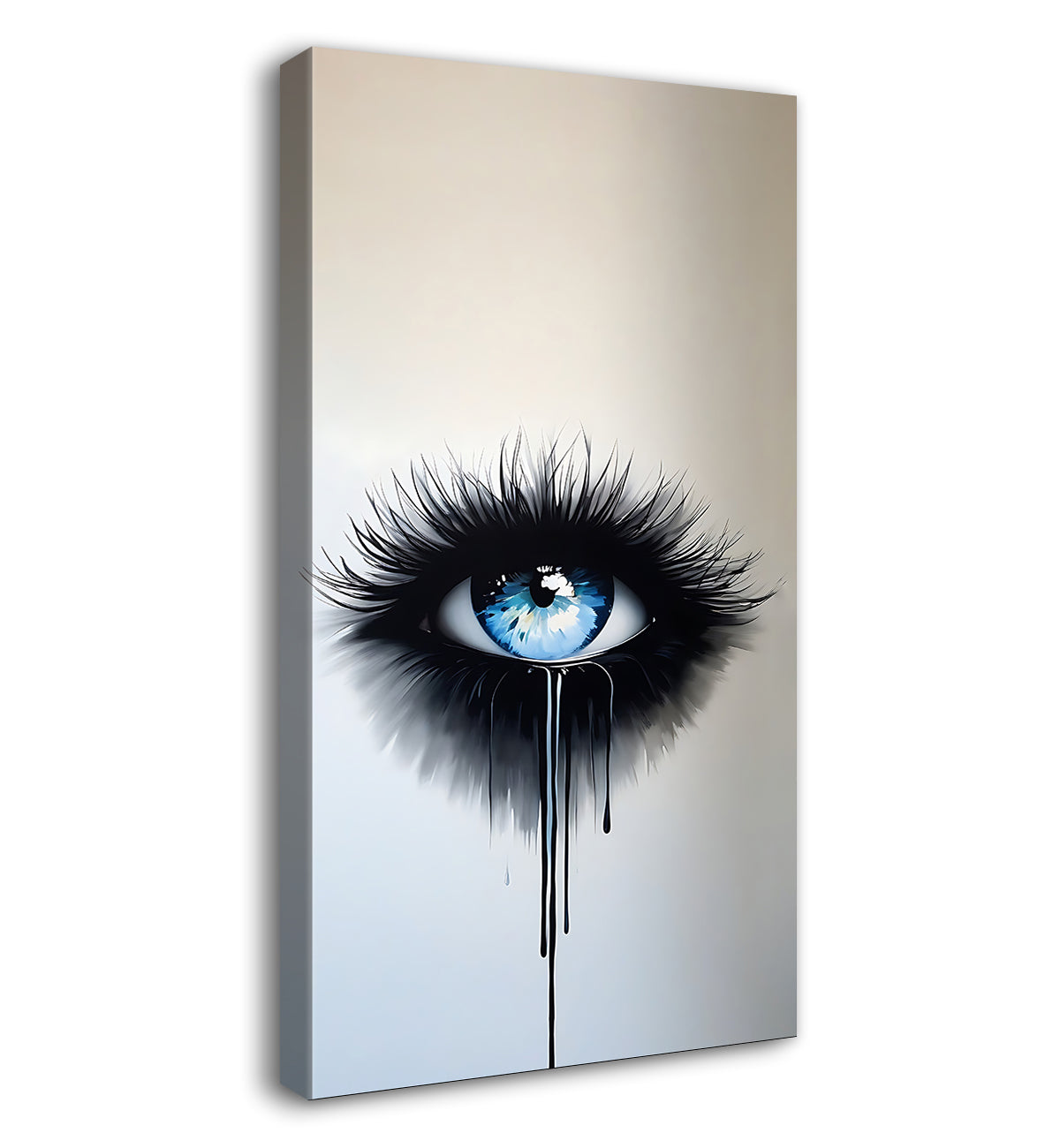 Blue eye with off white background Canvas Painting - Design - Modern-V-3