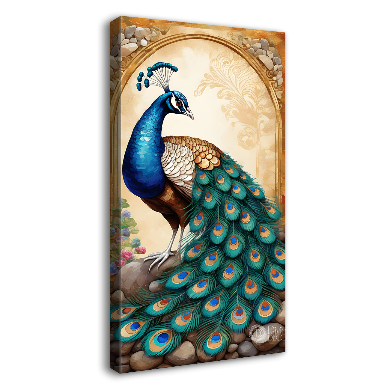 Peacock with light background modenr art  - Design - Peacock-V-3