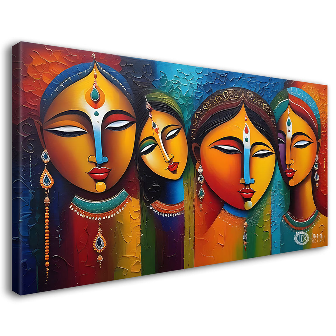 Multiple faces in textured modern art Canvas Painting - Design - Modern-L-400