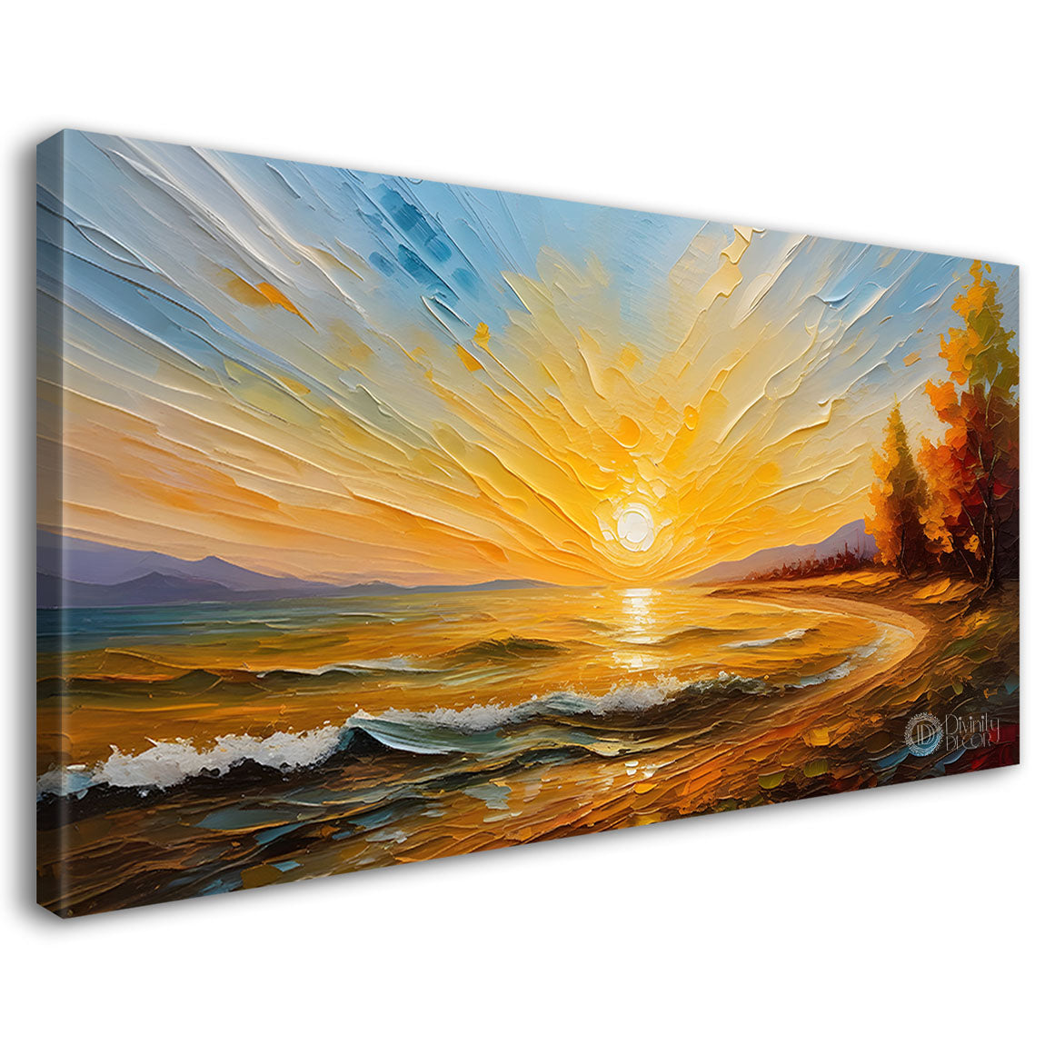 Sea with the sunrise painting Canvas Painting - Nature Art -402