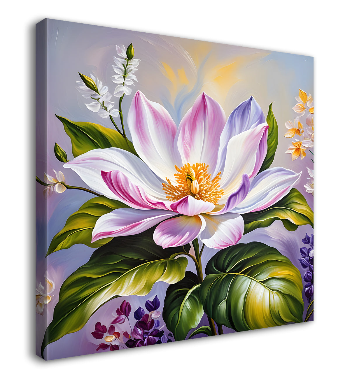 Purple flower in beautiful textured painting - Flower-S-402