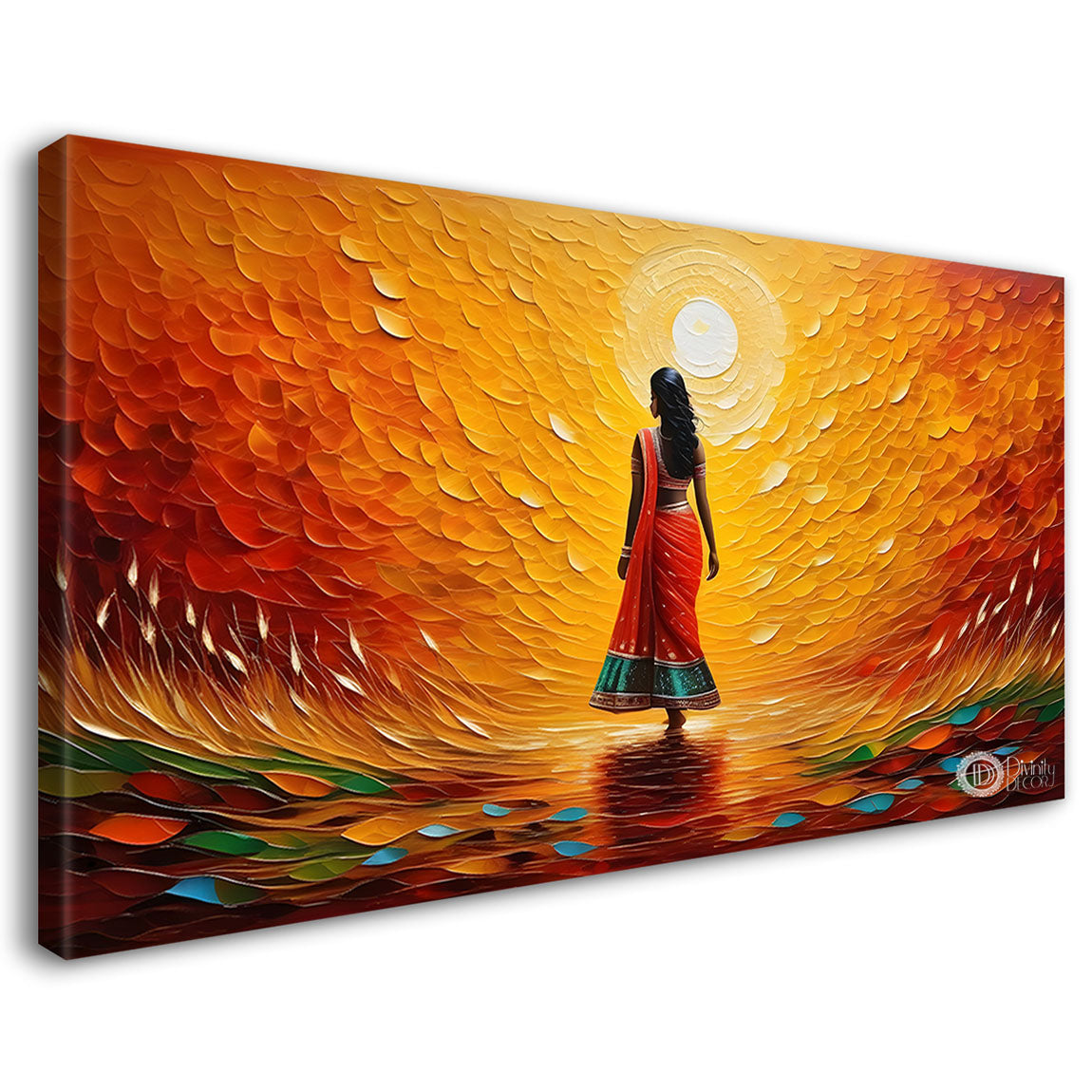 Beauty in brown lady textured modern art Canvas Painting - Design - Modern-L-402