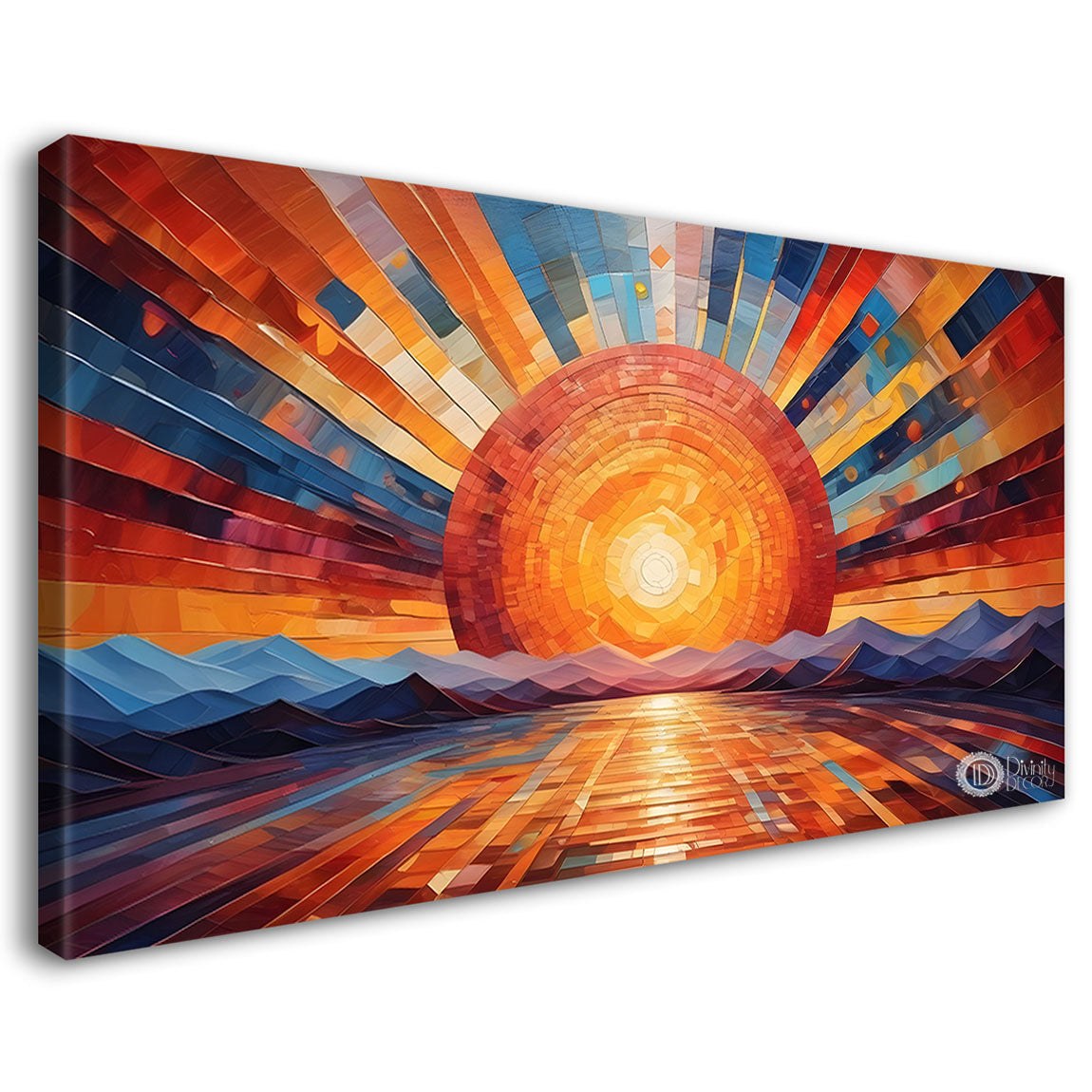 Sunset view textured modern art Canvas Painting - Design - Modern-L-403