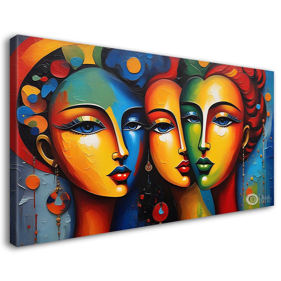 Multiple faces in textured modern art Canvas Painting - Design - Modern-L-404