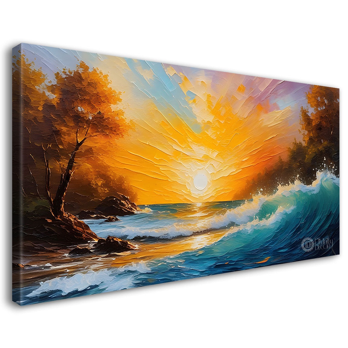 Sea with the sunrise painting Canvas Painting - Nature Art -405