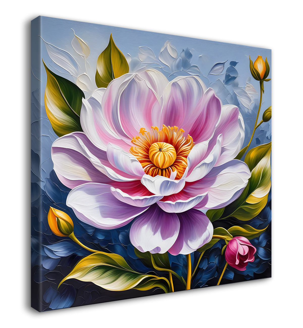 Purple flower in beautiful textured painting - Flower-S-405