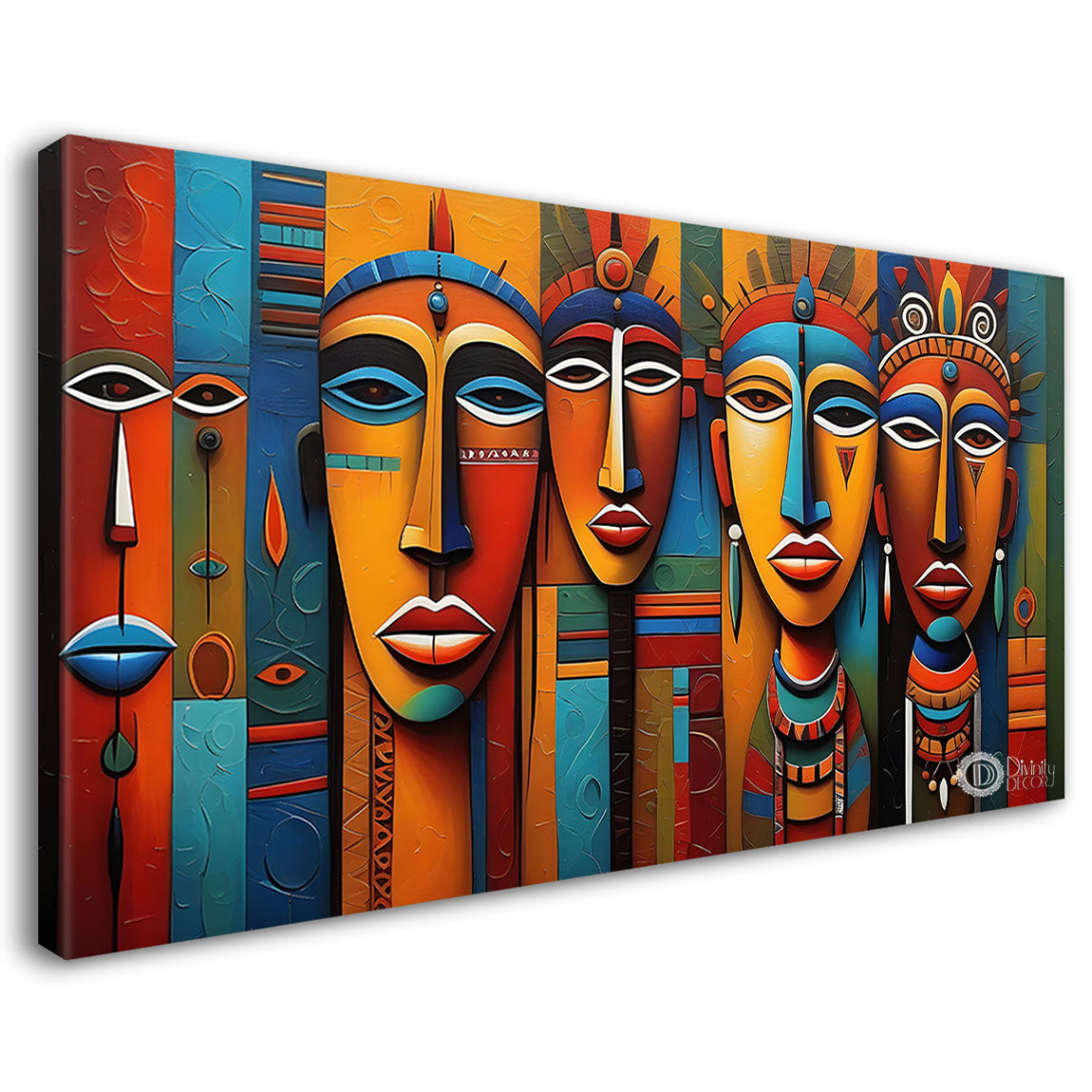 Beautiful tribal women textured modern art Canvas Painting - Design - Modern-L-406