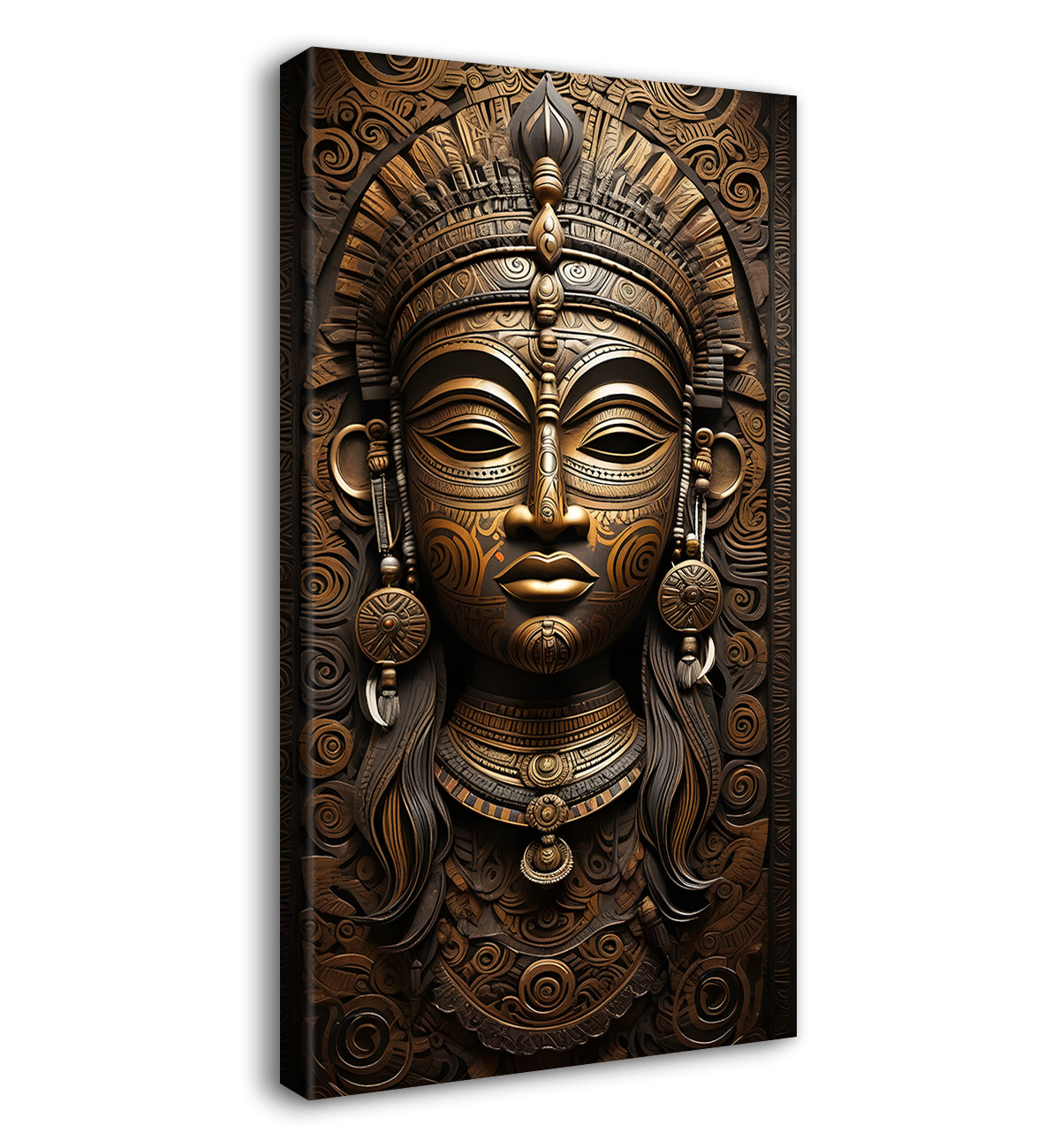 Egyptian face with dark golden modern art painting Canvas Painting - Design - Modern-V-40