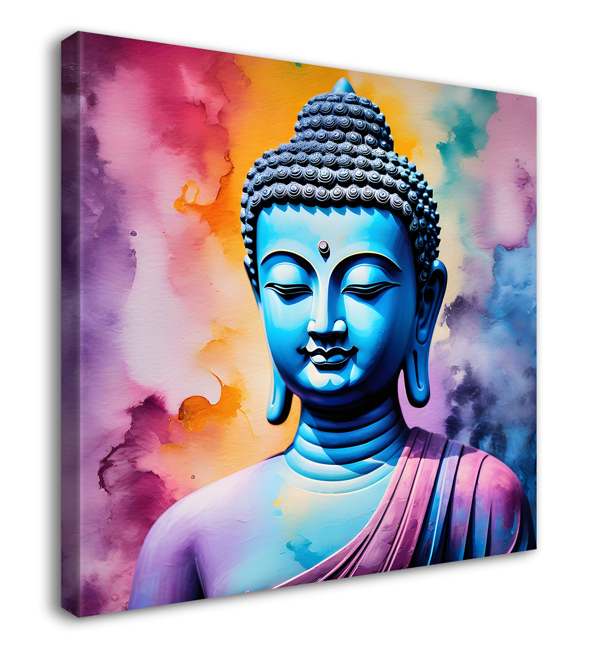 Buddha Painting vibrant water color 24x24 inch Buddha-S-40