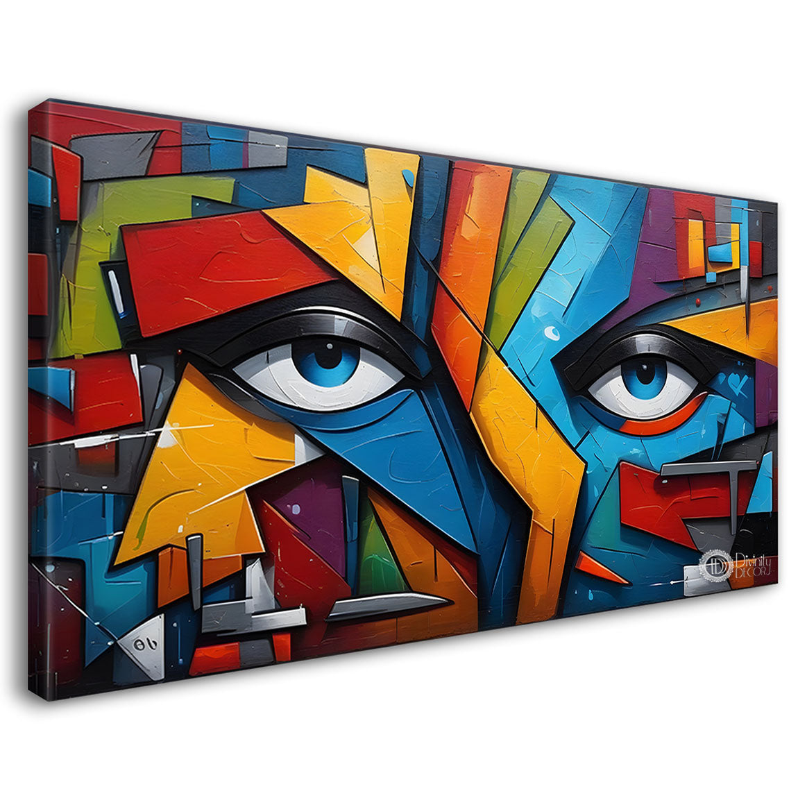 Gematrical pattern with eyes modern art Canvas Painting - Design - Modern-L-411