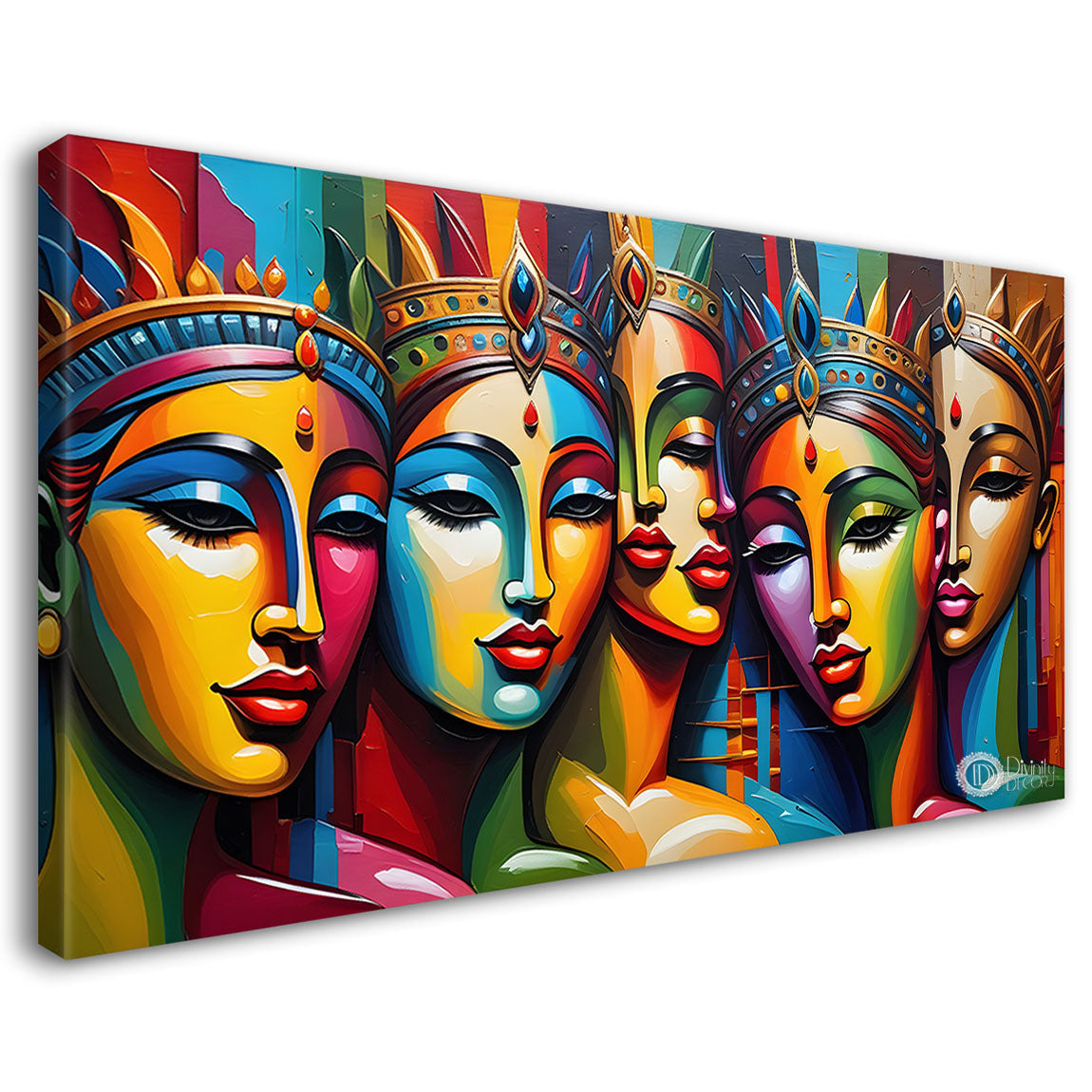 Beautiful tribal women textured modern art Canvas Painting - Design - Modern-L-413