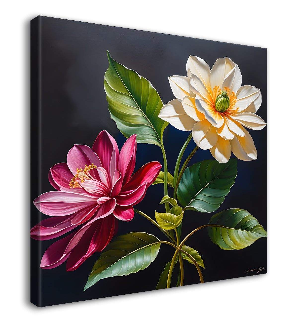 Colourful flowers in textured oil painting - Flower-S-415