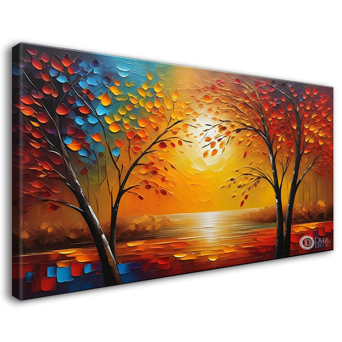 Tree in textured modern art Canvas Painting - Design - Modern-L-417