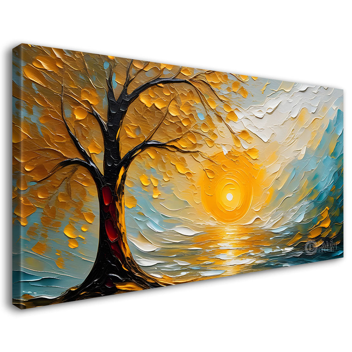 Tree with sun painting Canvas Painting - Nature Art -417