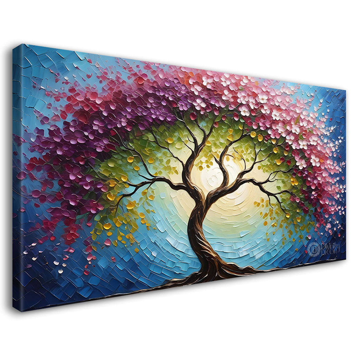 Spring tree in textured modern art Canvas Painting - Design - Tree-41