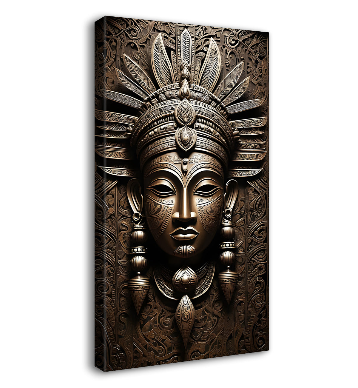Egyptian face with dark golden modern art painting Canvas Painting - Design - Modern-V-41