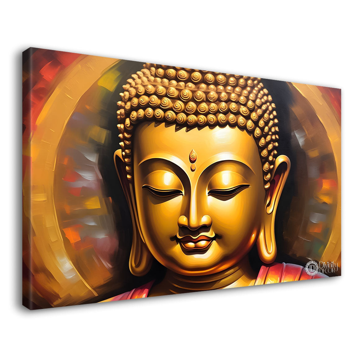 Golden buddha with yellow chakra painting Canvas Wall Painting - Buddha-41