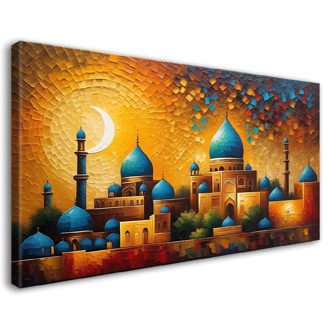 Islamic mosque in bright textured oil painting Canvas Painting - Islamic paintings - 42