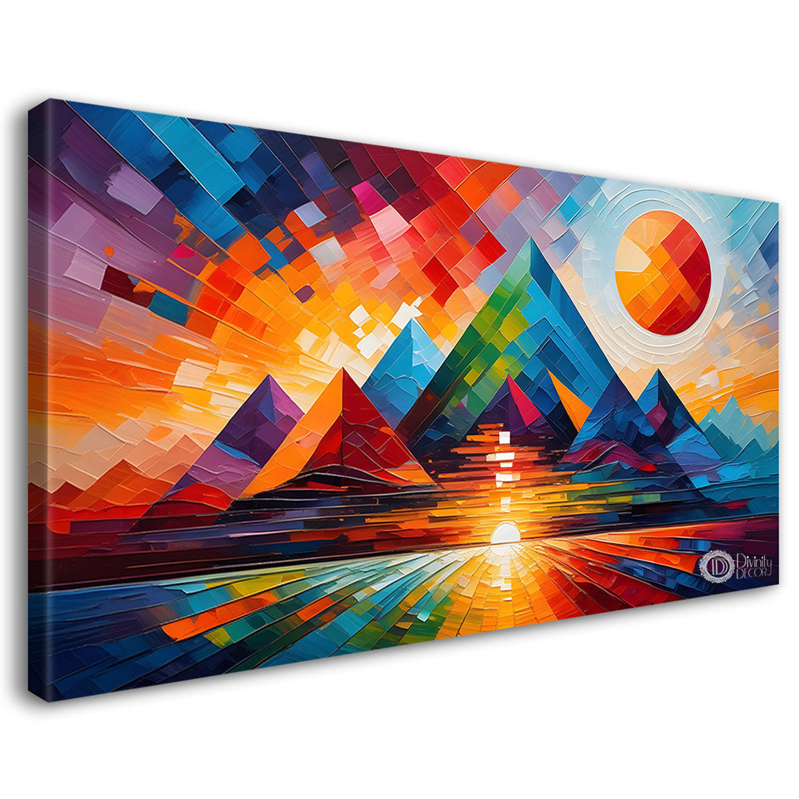 Mountains in texture modern art Canvas Painting - Design - Modern-L-421