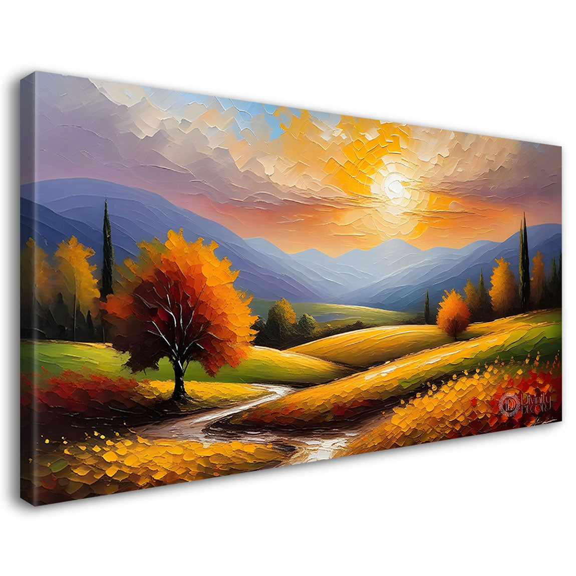 Mountains with greenery painting Canvas Painting - Nature Art -422