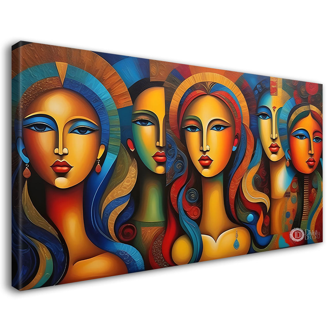 Multiple faces in textured modern art Canvas Painting - Design - Modern-L-423