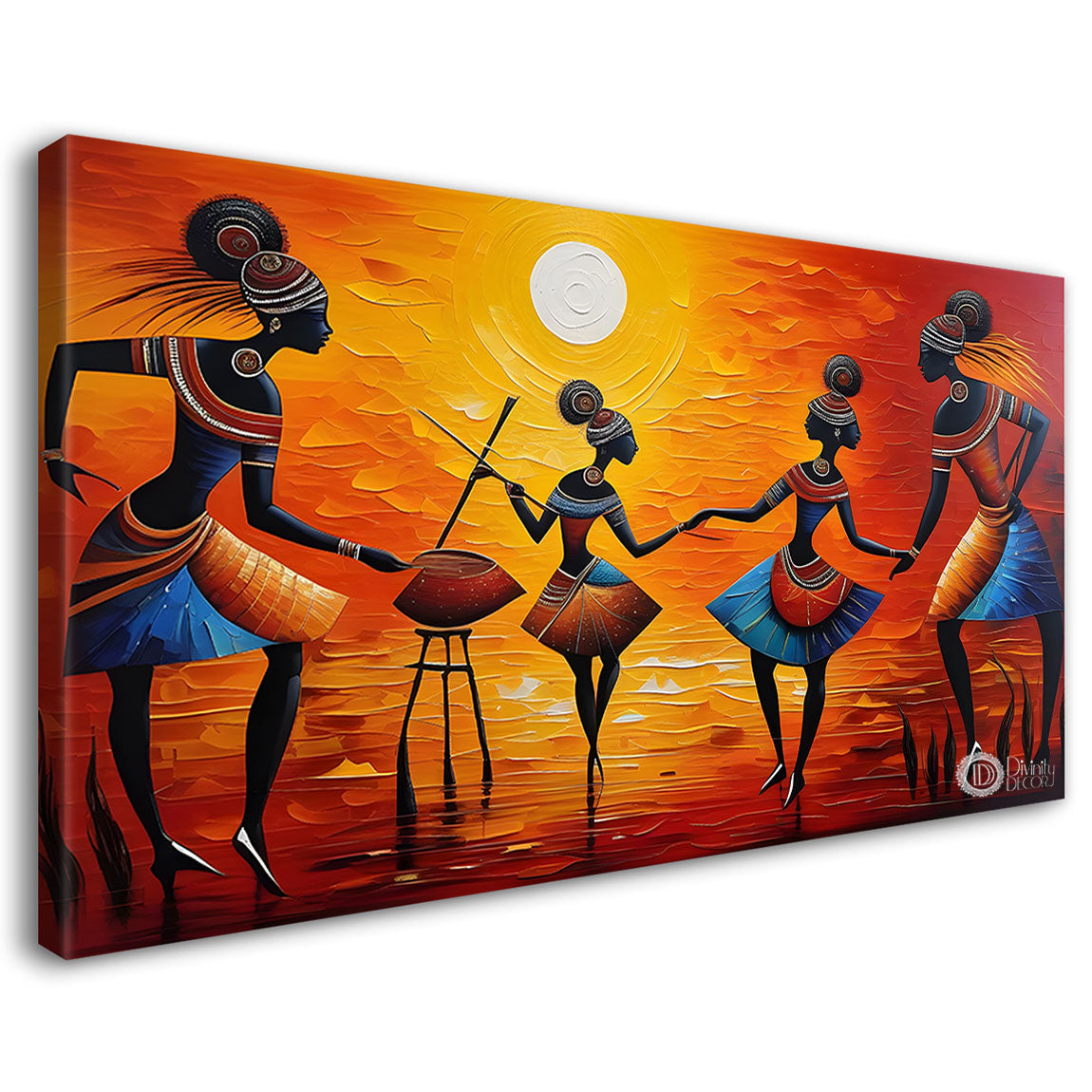 Tribal lady face modern art Canvas Painting - Design - Modern-L-425