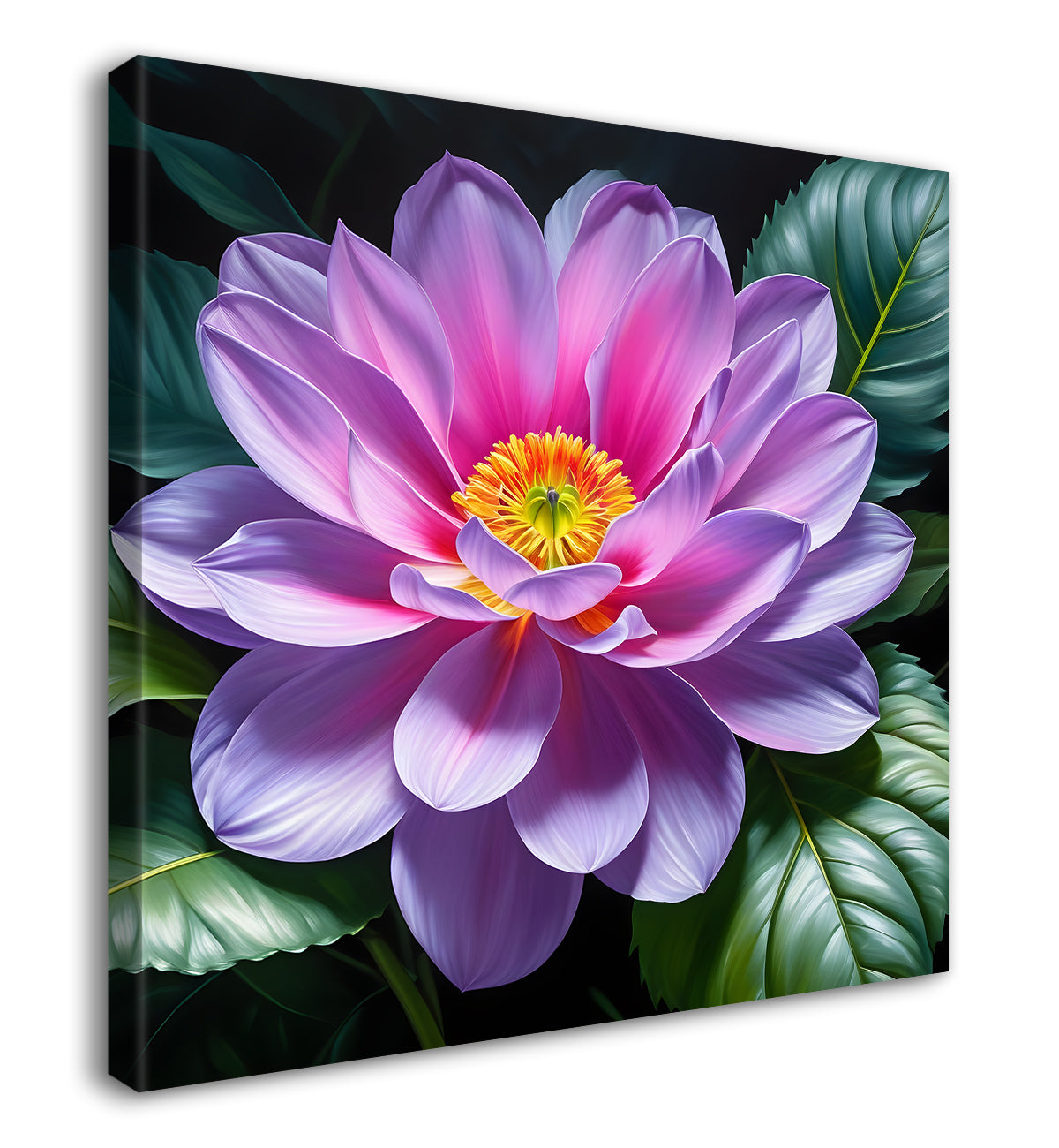 Purple flower in beautiful textured painting - Flower-S-425