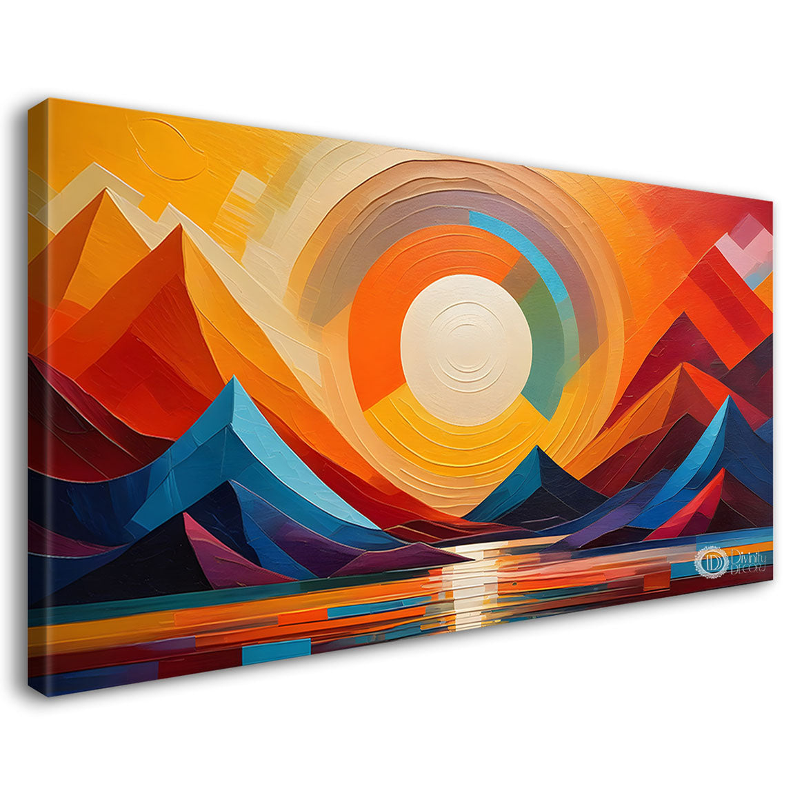 Mountains in texture modern art Canvas Painting - Design - Modern-L-426