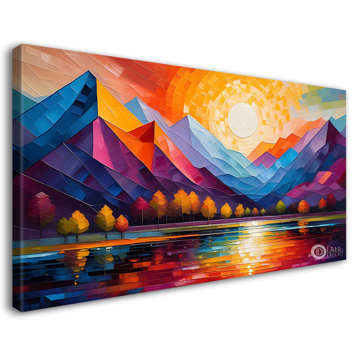 Mountains in texture modern art Canvas Painting - Design - Modern-L-429